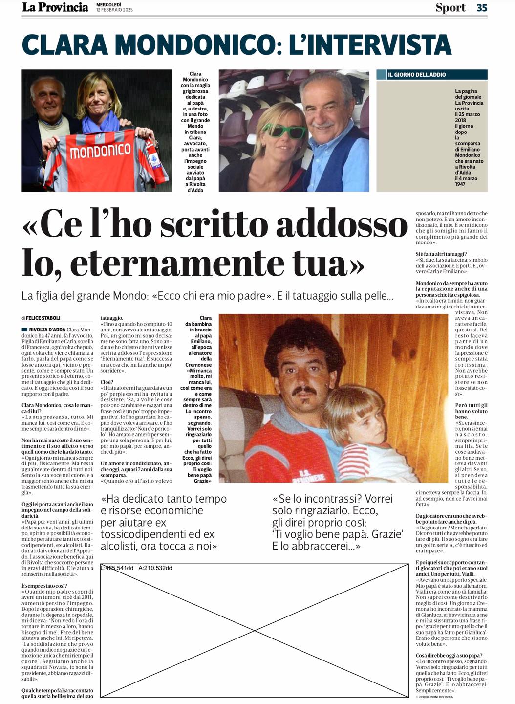 Intervista al nostro Presidente, Clara Mondonico su “La Provincia” del 12 Febbraio 2025