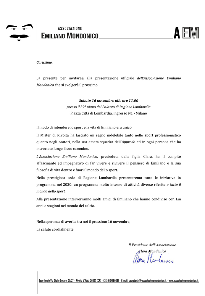 Comunicato: Presentazione Ufficiale dell'Associazione